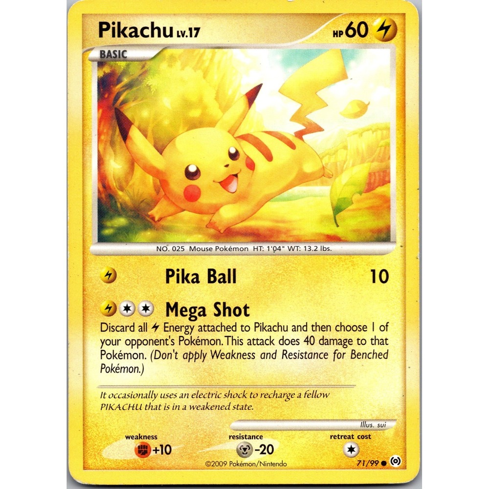 Pokemon Pikachu 71/99 Platinum Arceus Common 2009 TCG Card LP